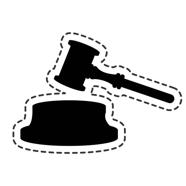 Gavel judge isolated icon — Stock Vector
