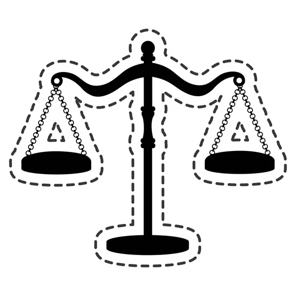 Balanza escala justicia aislado icono — Vector de stock