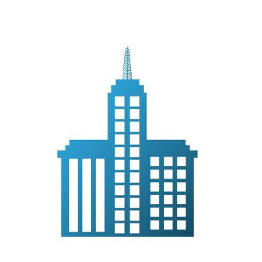 büyük bina izole simgesi