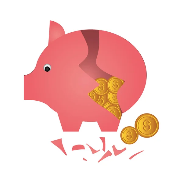 Piggy savings money icon — Stock Vector