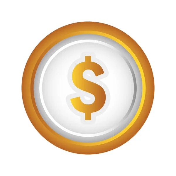 Mince peníze izolované ikona — Stockový vektor