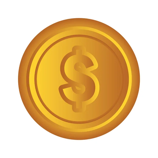 Mynt pengar isolerade ikonen — Stock vektor