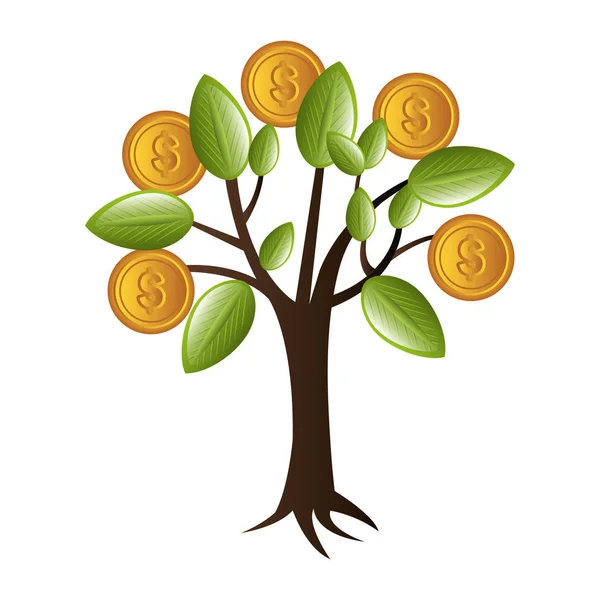 Χρήματα φυτό με κέρματα — Διανυσματικό Αρχείο