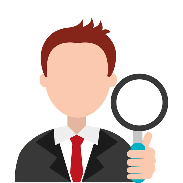 Hombre de negocios personaje avatar icono — Vector de stock