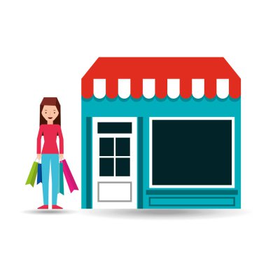 hediyesi satın alışveriş kız ayakta mağazası