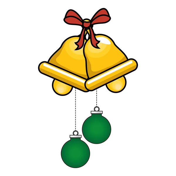 Campanas icono de la decoración de Navidad — Vector de stock