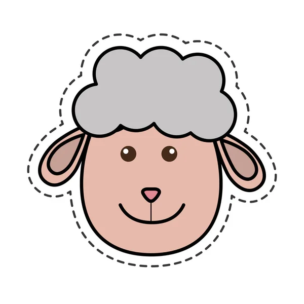 かわいい羊の飼い葉桶のキャラクター — ストックベクタ