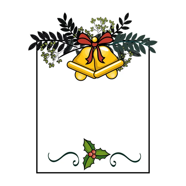 Bells christmas decoration icon — Stock Vector