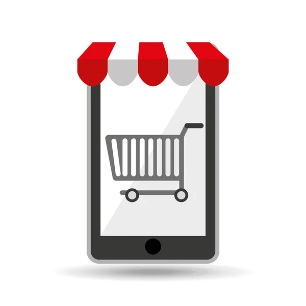 Online alışveriş sepeti tasarım — Stok Vektör