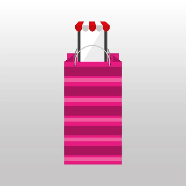 Online-Shopping rosa Tasche Geschenk-Design — Stockvektor