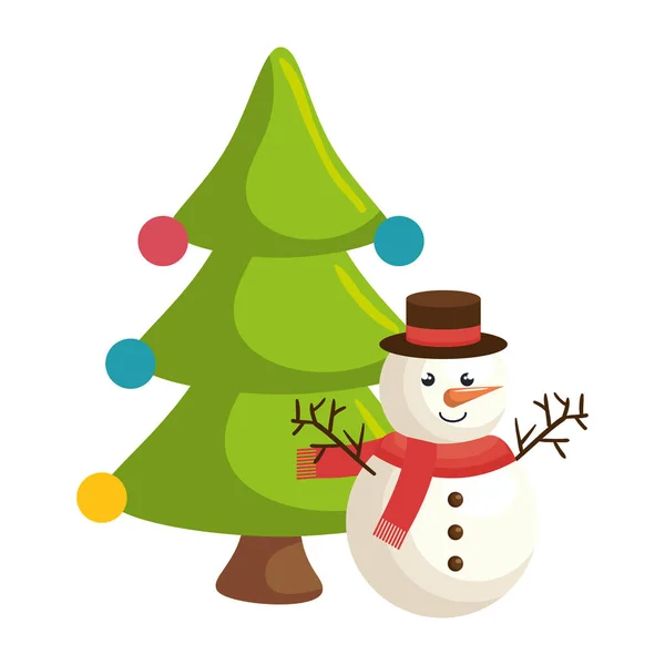 Feliz celebración del árbol de Navidad — Vector de stock