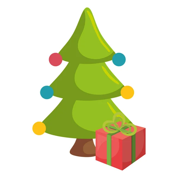 Merry christmas tree viering — Stockvector