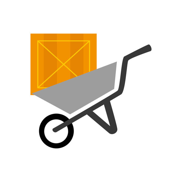 тачка с деревянной коробкой
