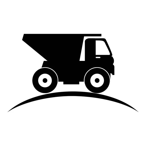 Dump camion silhouette icona — Vettoriale Stock