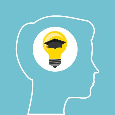 siluet baş erkek fikir kap mezuniyet eğitim online