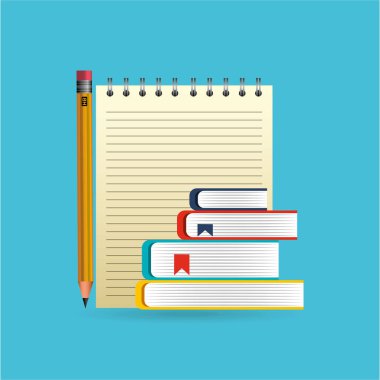 eduation online kavramı not defteri kitaplar okul arka plan