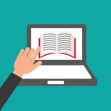 ellerini tutar dizüstü-kitap online eğitim