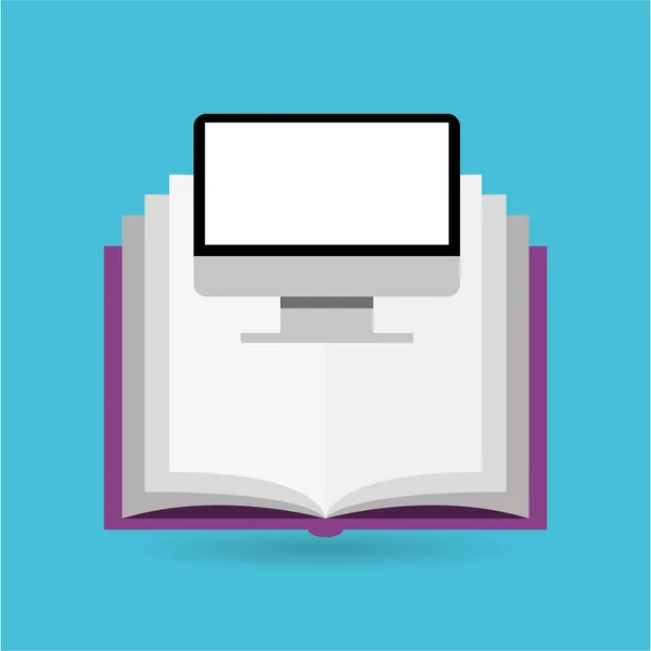 Eduation concepto en línea e-book school background — Archivo Imágenes Vectoriales