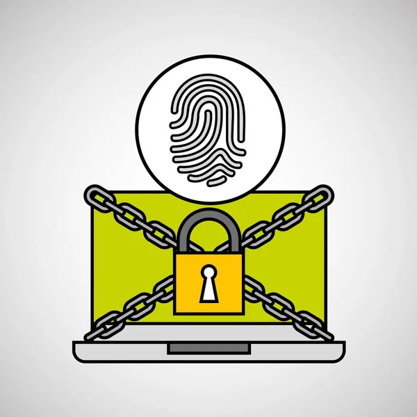 指紋セキュリティ インターネット技術 — ストックベクタ