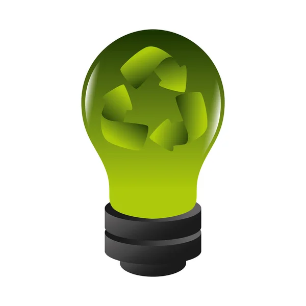 Lâmpada luz símbolo ecologia — Vetor de Stock