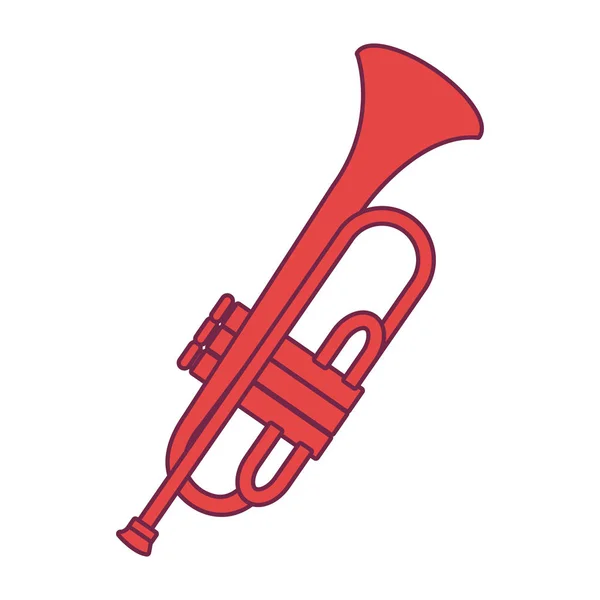 Trompeta instrumento icono musical — Vector de stock