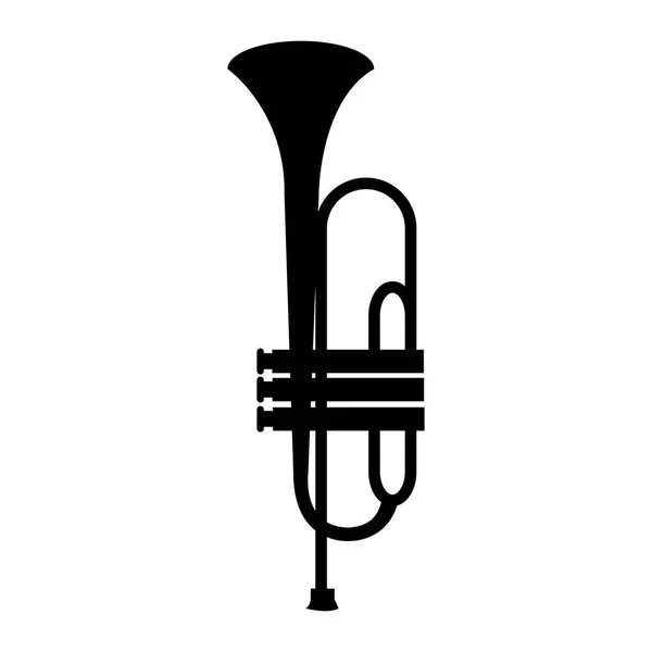 Trompeta instrumento icono musical — Vector de stock