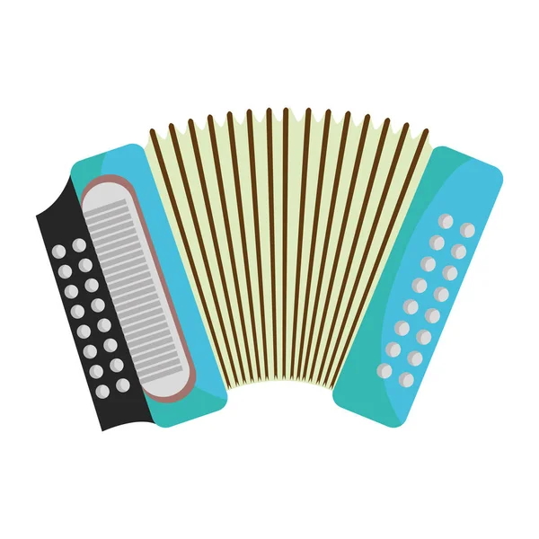 Accordion instrument musical icon — Stock Vector