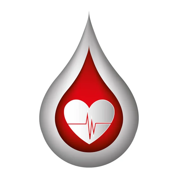 Corazón cardio aislado icono — Vector de stock