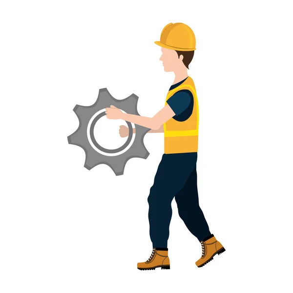 Builder construction avatar icon — Stock Vector