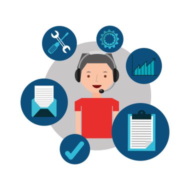 adam kırmızı tshirt destek operatör yardım