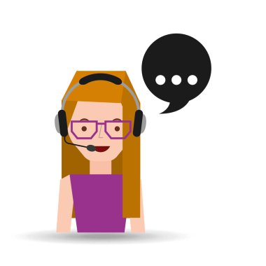 Bayan iş çağrı merkezi kabarcık konuşma