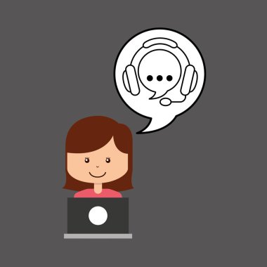 Destek assitance kavramı kız balonu konuşma ile