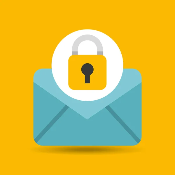 Mano sostiene icono de seguridad de correo electrónico — Archivo Imágenes Vectoriales