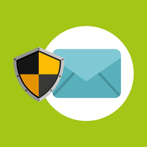 Concetto di sicurezza mano con e-mail — Vettoriale Stock