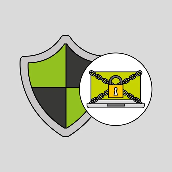 방패 보호 보안 인터넷 기술 — 스톡 벡터