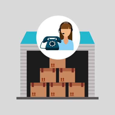 Çağrı Merkezi kadın çalışan depolama paketi