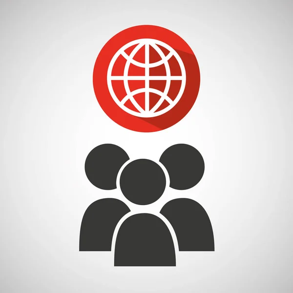 Sociale media groep globaal ontwerp — Stockvector