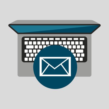 kişi çalışma dizüstü e-posta sosyal medya grafik