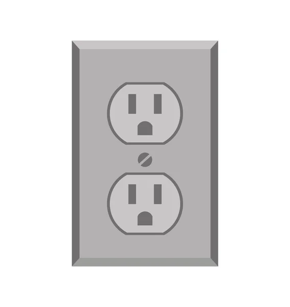 Icono aislado energía del enchufe — Vector de stock