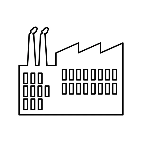 Bâtiment d'usine icône isolée — Image vectorielle