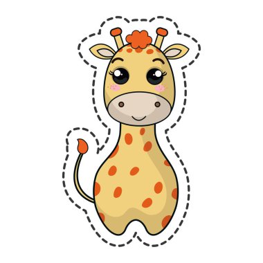 sevimli zürafa kawaii karakter