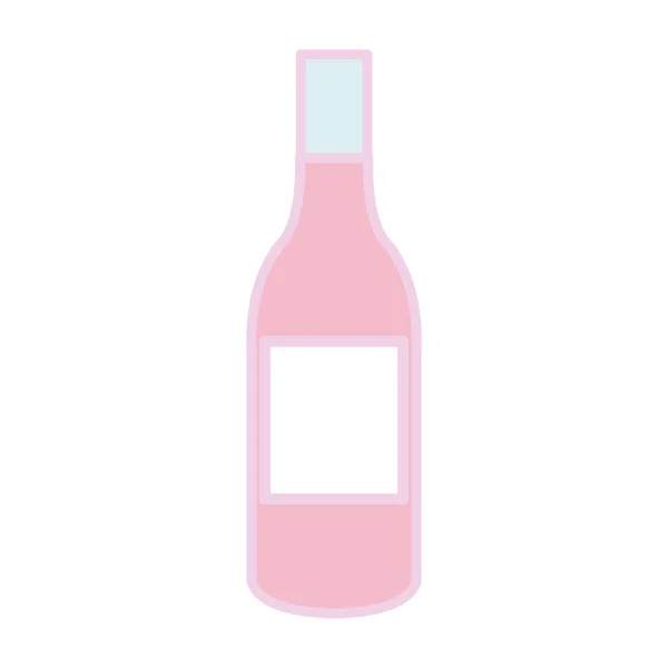 Bouteille verre boisson icône isolée — Image vectorielle