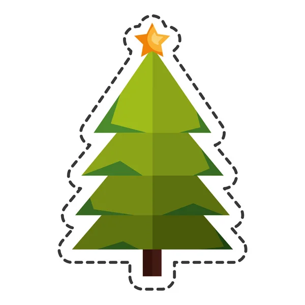 Merry christmas tree celebration — Stock Vector