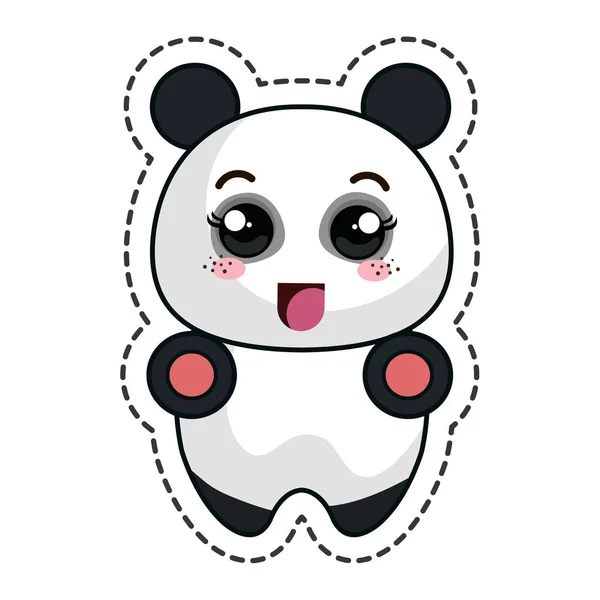 Lindo oso panda kawaii carácter — Vector de stock