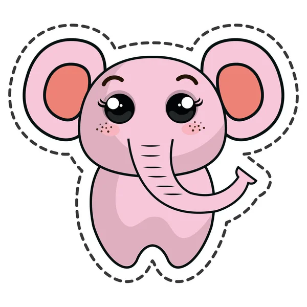 Schattig olifant kawaii karakter — Stockvector