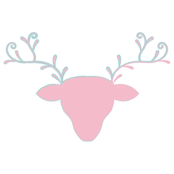 Reindeer head silhouette icon — Stock Vector