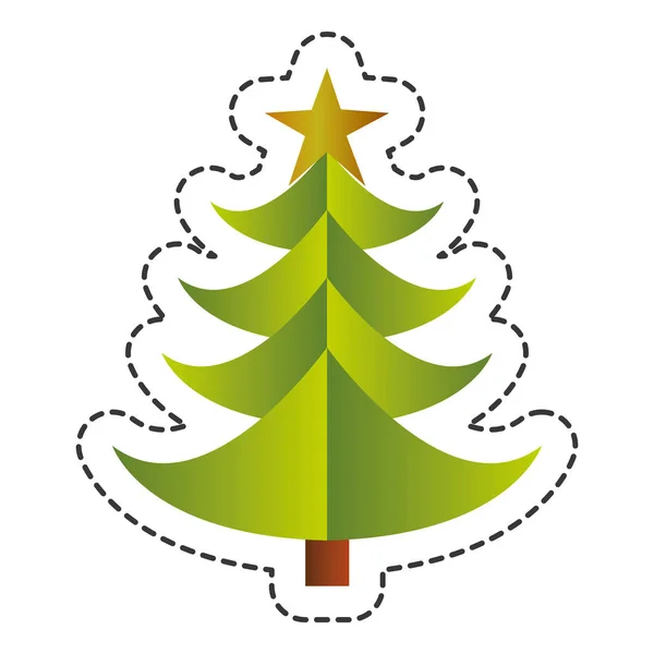 Merry christmas tree celebration — Stock Vector
