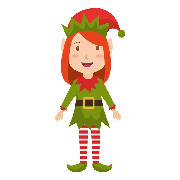 Szczęśliwy wesoły Boże Narodzenie elf znaków — Wektor stockowy
