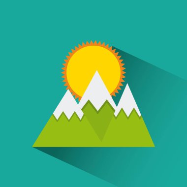 dağlar ve güneş simgesi