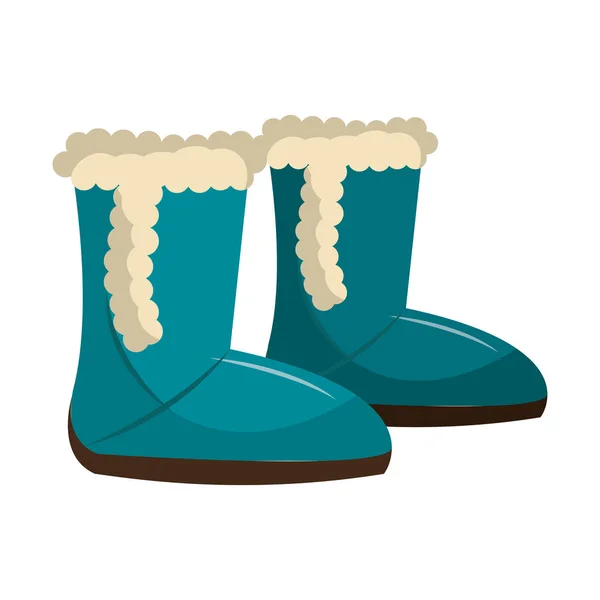 Winter boots shoes icon — Stock Vector